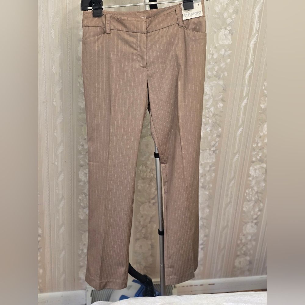 New York & Company Brown Pinstripe Pants NWT